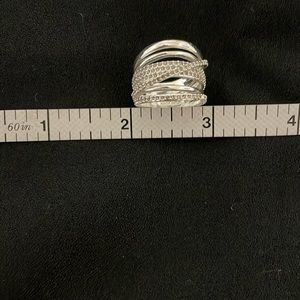 Silver Stacked Look Cocktail Ring